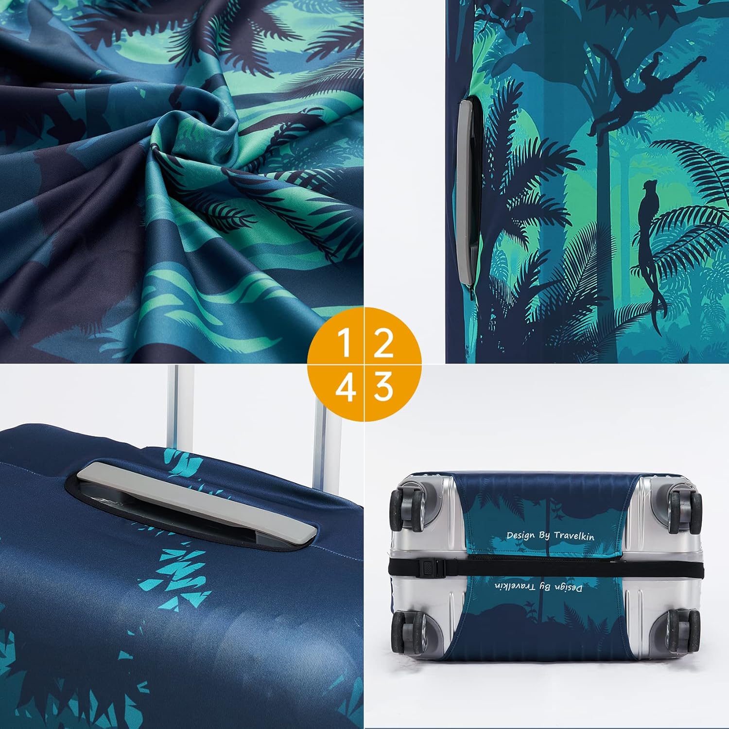 Travelkin Luggage Cover Washable Suitcase Cover Suitcase Protector Anti-scratch Suitcase cover Fits 18-32 Inch Luggage(L for 26-28 Inch Luggage)