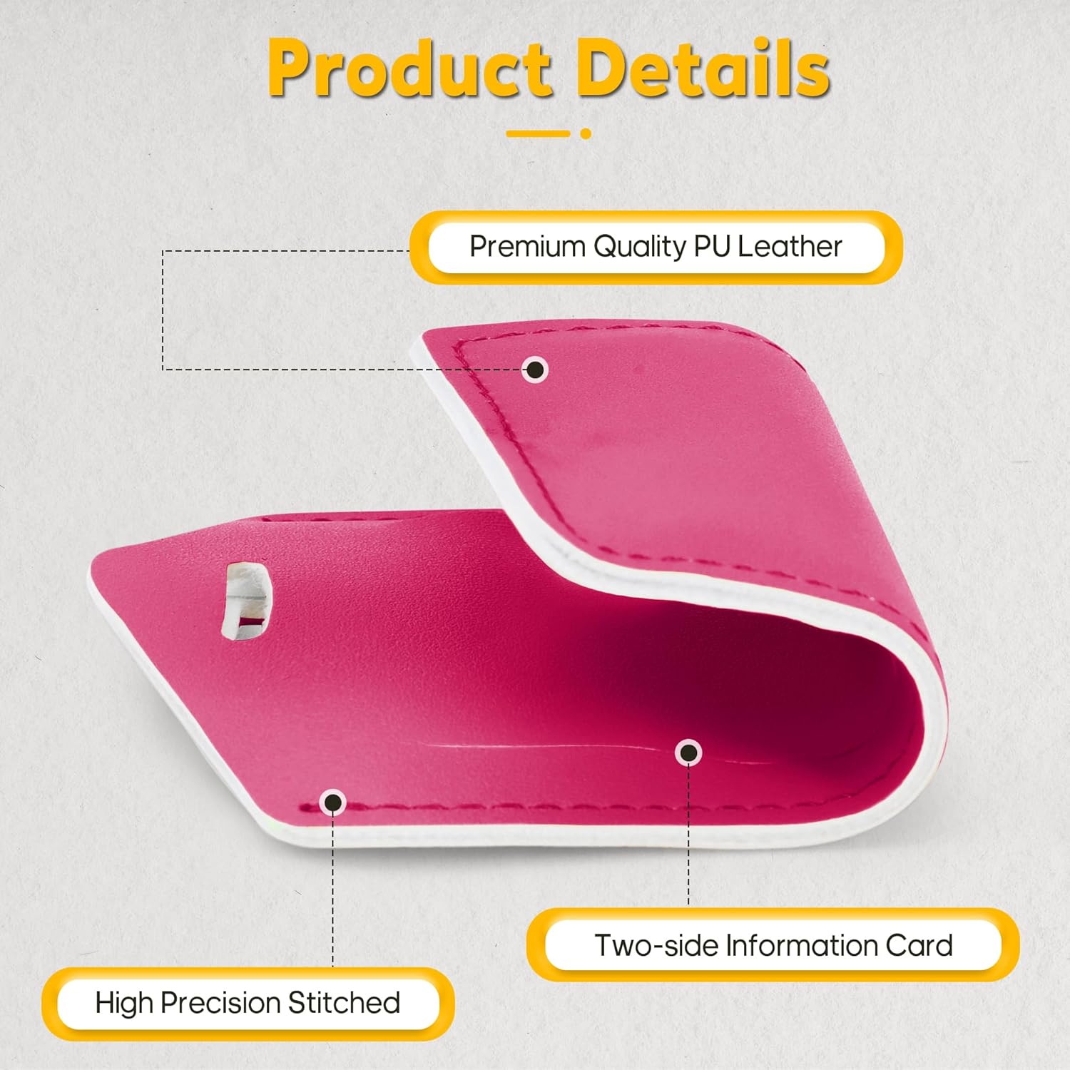 Travelambo Luggage Tags for Suitcases PU Leather Travel Tags Bag Tags Privacy Protection Travel Essentials