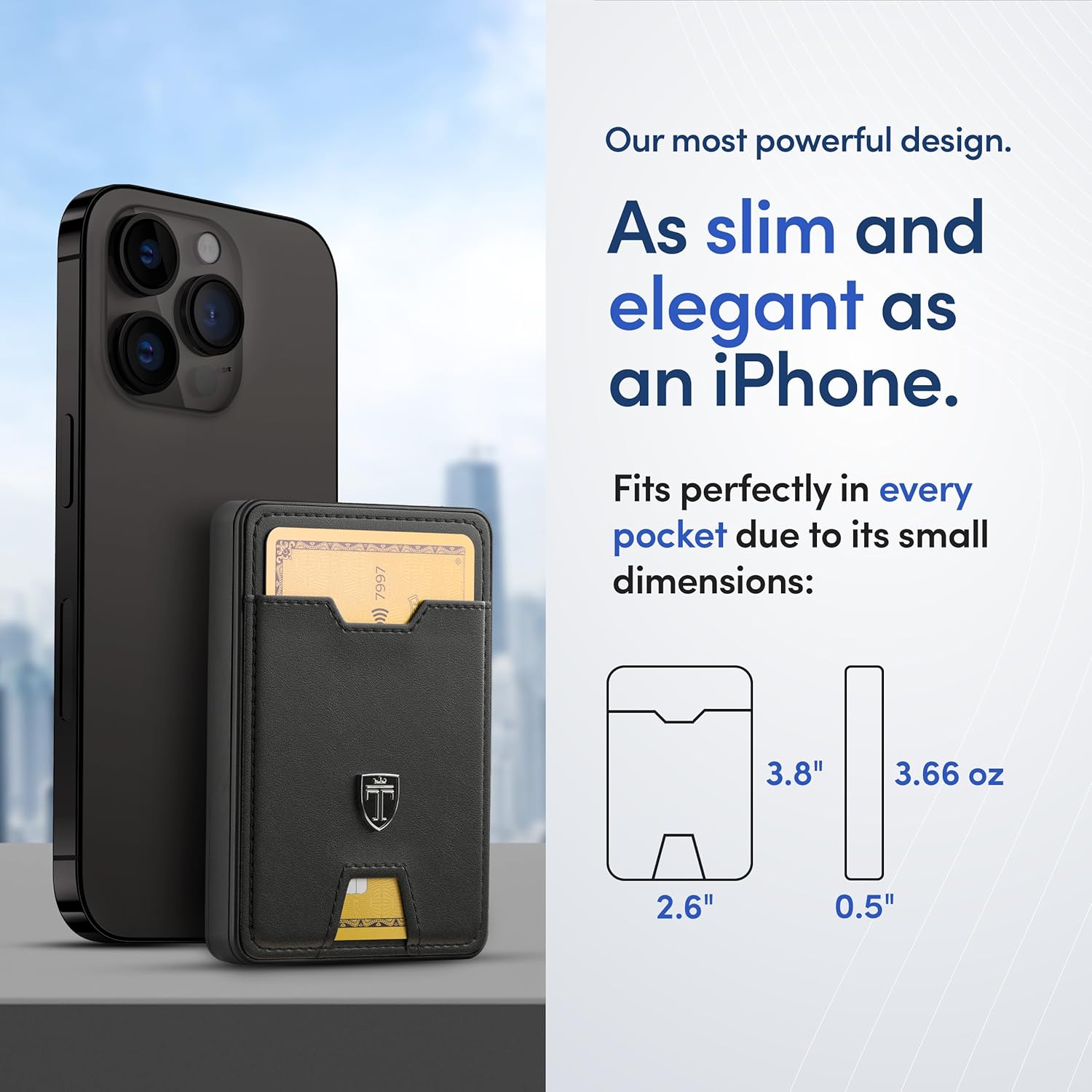 TRAVANDO Swype Slim Wallet for Men Metal RFID Blocking Mens Wallet Card Case (Black)