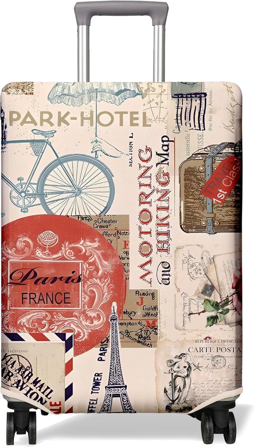 Travel Luggage Cover Suitcase Protector Fits 18-32 Inch Luggage Wheel Covers Patterned Travel Related Items Flower Luggage Protector Elastic Luggage Anti-scratch Suitcase Cover XL