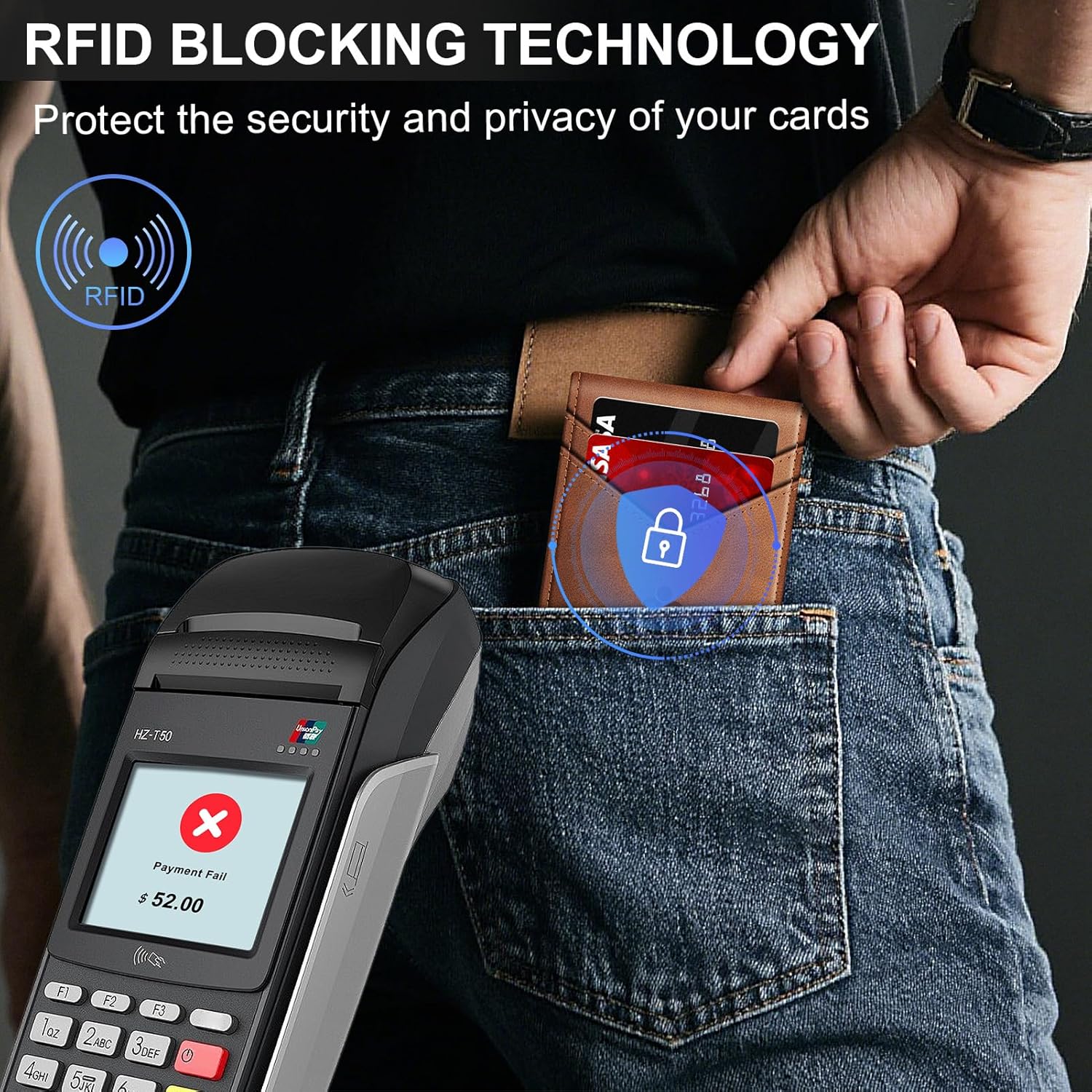 Wallet for Men Wallet with Slim Pop Up Card Holder for 12-14 Cards, RFID Blocking Bifold Minimalist Smart Wallet, Credit Card Holder with ID Window & Cash Slot, Compact Metal Card Case, Gifts for Men