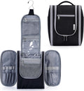 Narwey Small Hanging Travel Toiletry Bag Cosmetic Make Up Organizer for Women and Men (Medium, Black)