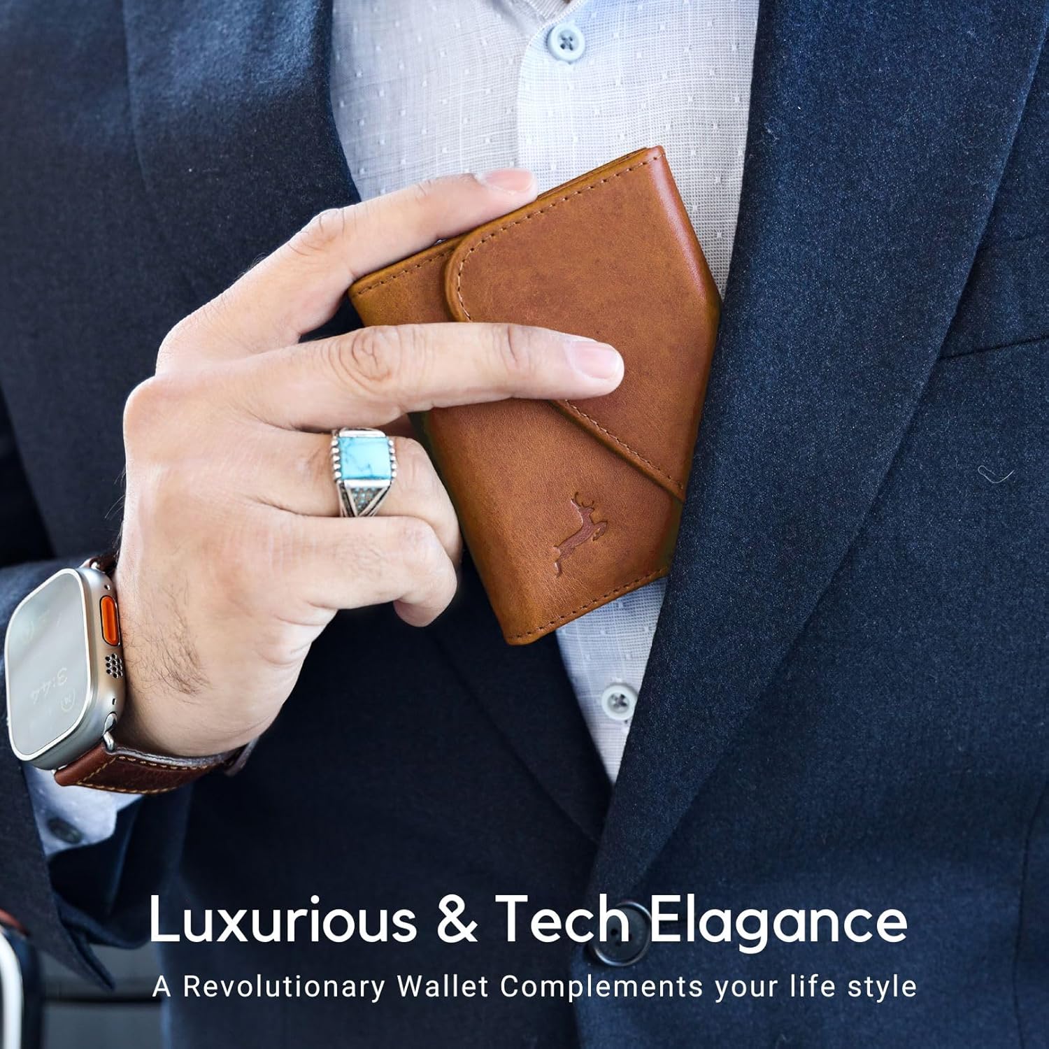 Leather RFID Wallet for Men, Slim Leather Mens Wallet, Handcraft Men's Wallets, Card Cases & Money Organizers, Magnetic Closure Sleek RFID Blocking Thin Mens Wallets with 9-12 Card Slots & Gift Box