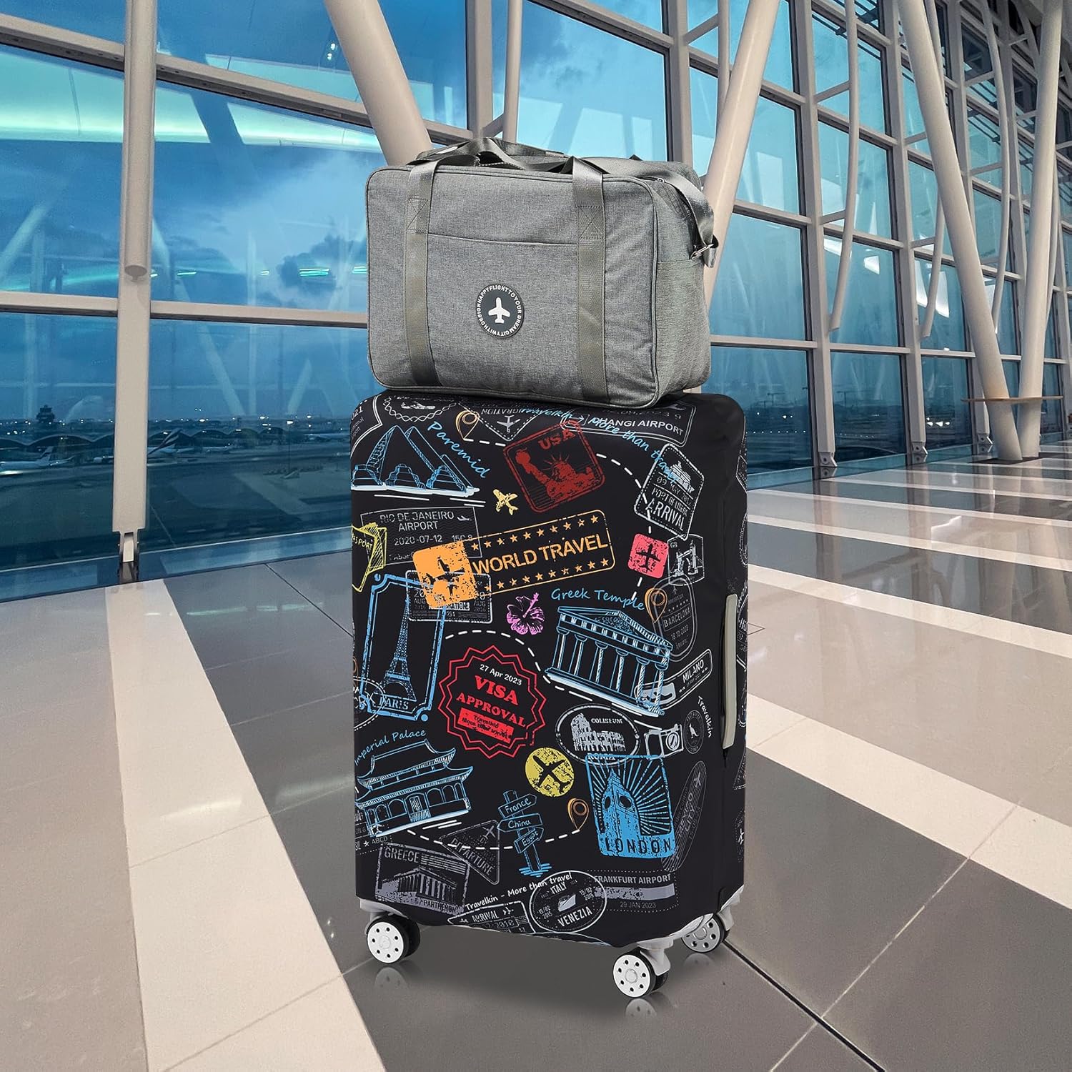 Travelkin Luggage Covers For Suitcase Tsa Approved,Suitcase Cover Protector Fit 18-32 Inch Luggage