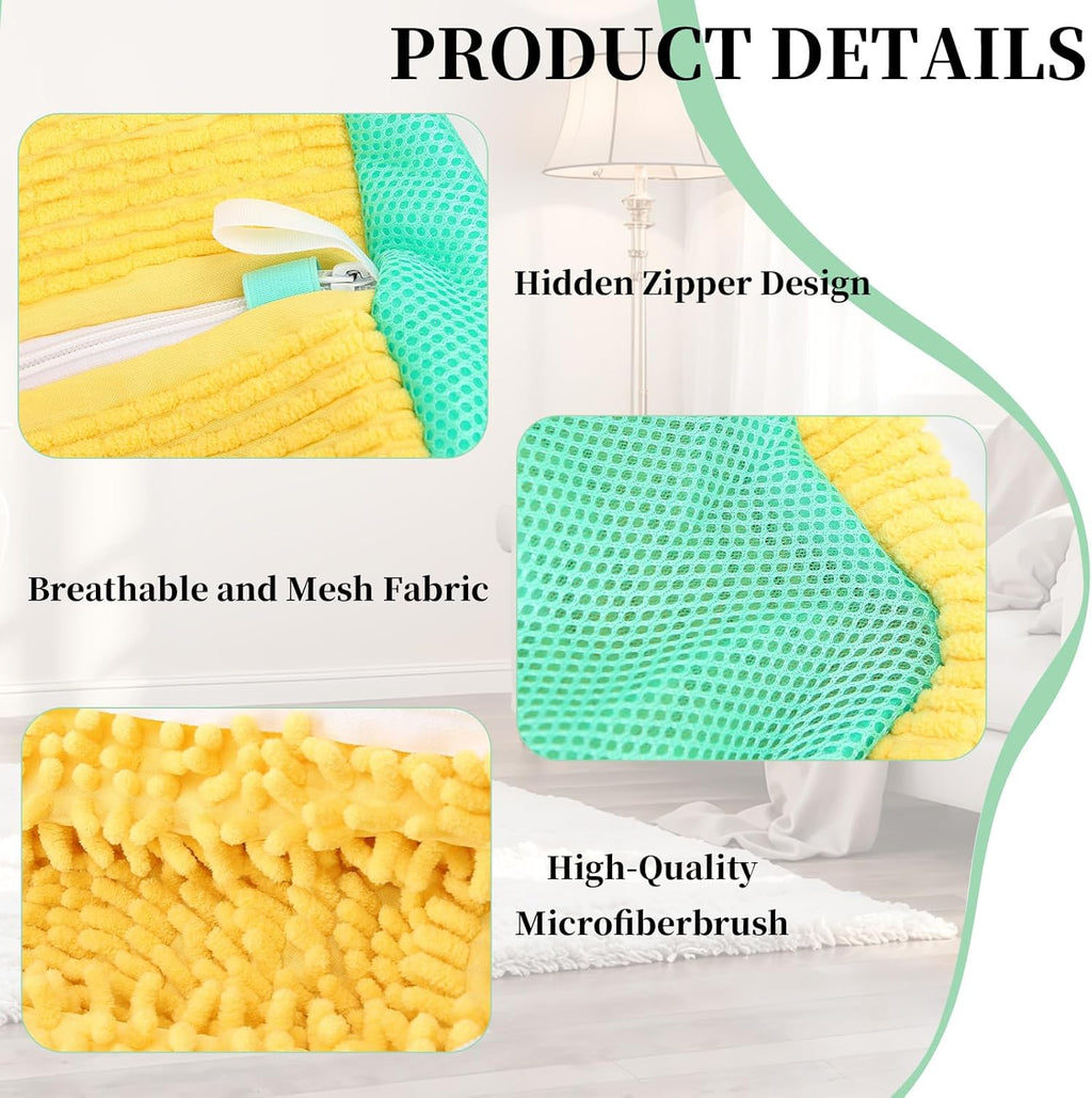 2Pcs Shoe Washing Machine Bag, Reusable Shoes Cleaning Bags for All Shoe Types, Laundry Shoe Bag for Washer and Dryer (Yellow)