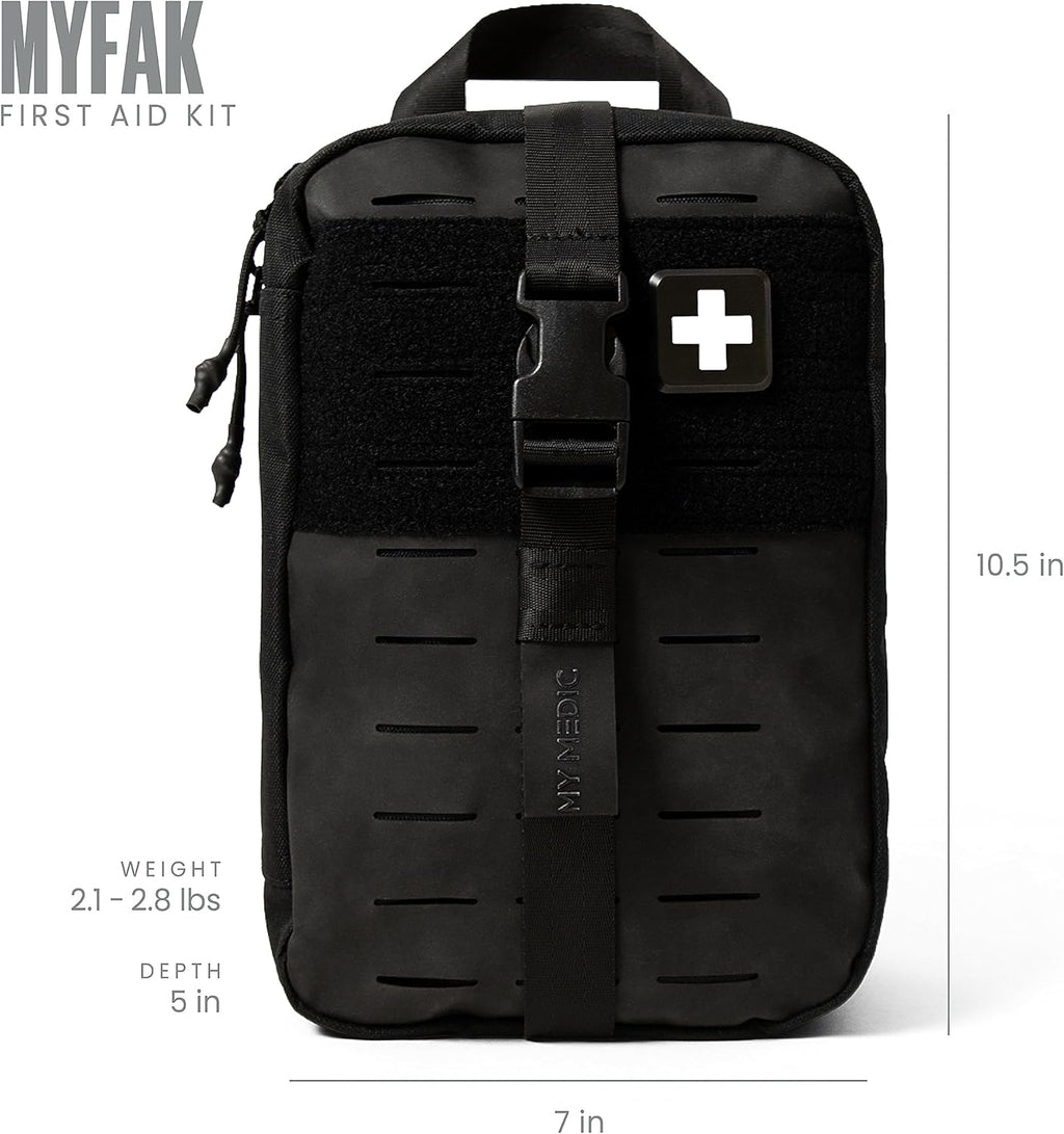MY MEDIC MyFAK Standard Ifak First Aid Kit - 132 Life Saving Trauma and Medical Items - HSA FSA Eligible Survival Kit for Camping or Your Car - Black