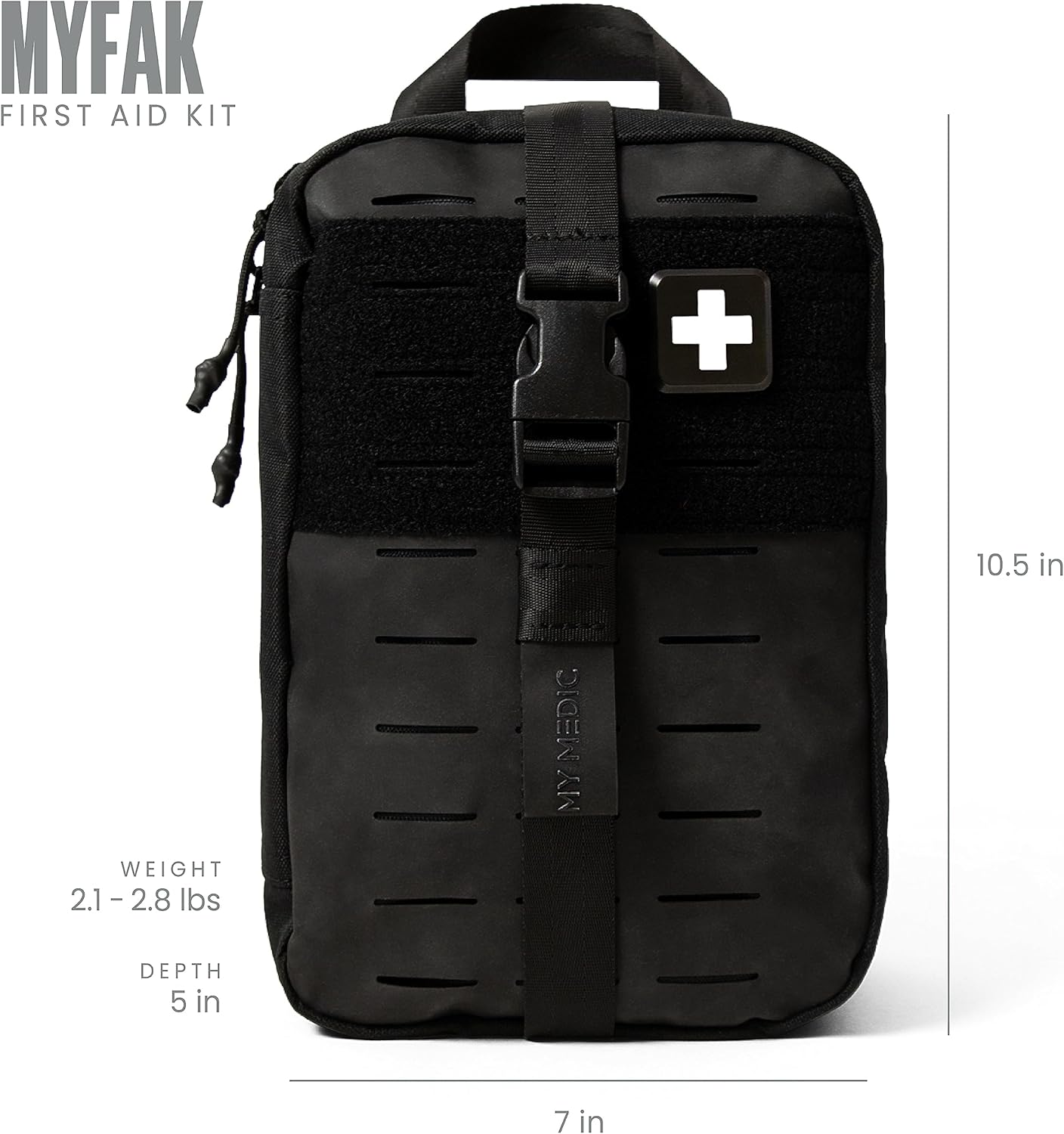 MY MEDIC MyFAK Standard Ifak First Aid Kit - 132 Life Saving Trauma and Medical Items - HSA FSA Eligible Survival Kit for Camping or Your Car - Black