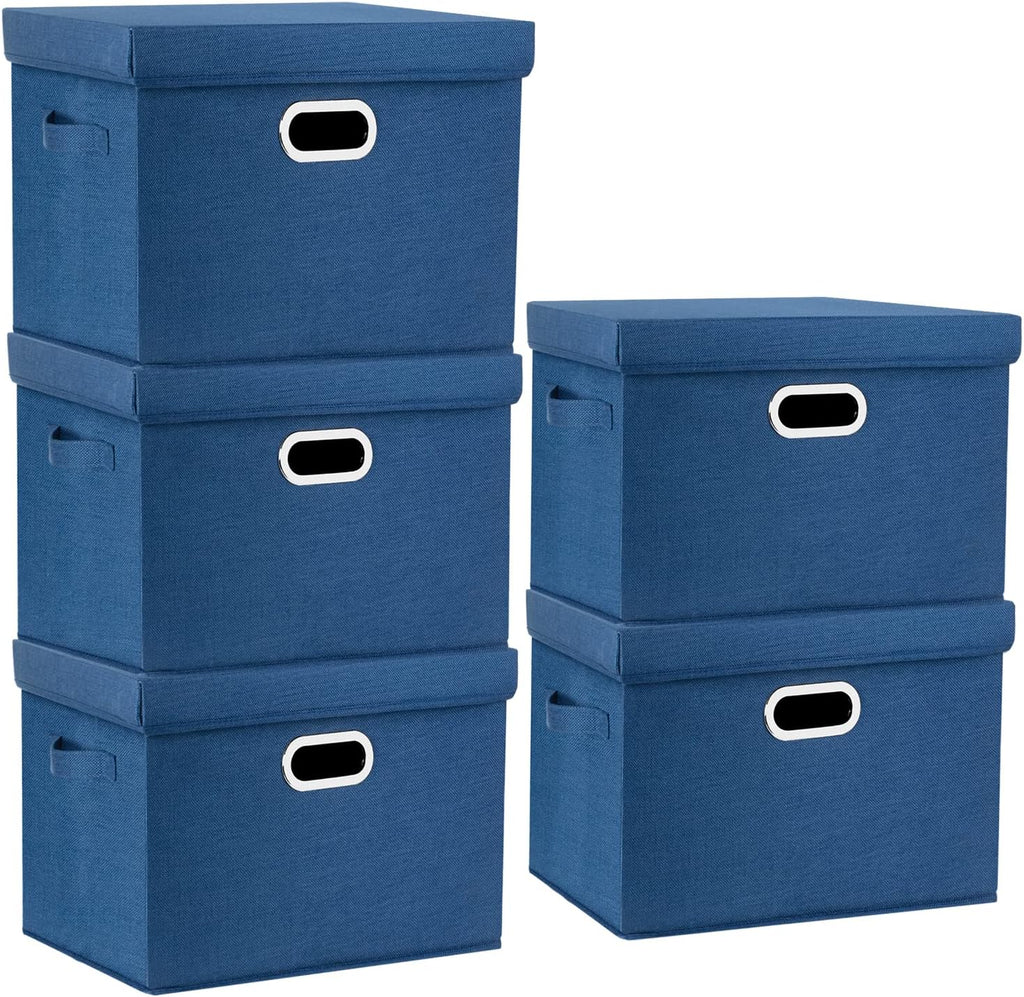TYEERS Large Storage Bins with Lids, Collapsible, Washable, Fabric Sto ...