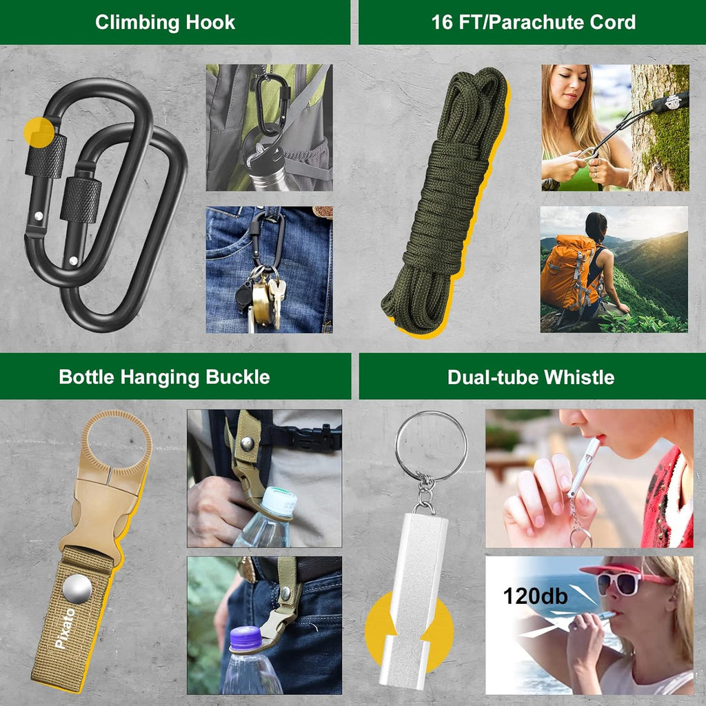 Gifts for Men Dad Fathers Day, 34 in 1 Survival Gear and Equipment, Emergency Survival Kit Camping Accessories, Christmas Birthday Gifts Ideas for Camping Fishing Hunting Hiking (Black)