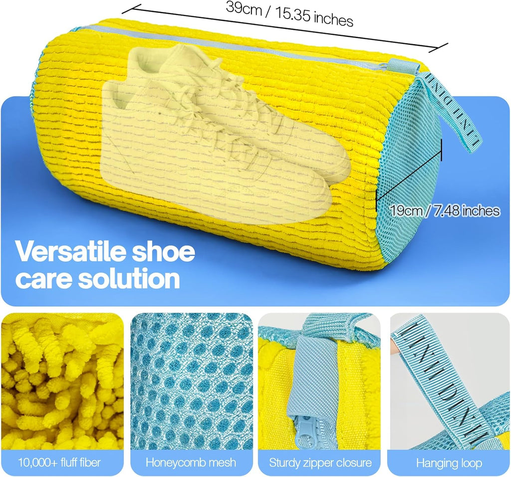 Shoe Washing Machine Bag Laundry Bags for Shoes Laundry Shoe Bag for Washer and Dryer Laundry Bag for Shoes Laundry Bags Mesh Wash Bags Sneaker Cleaner (2 Pcs Yellow)