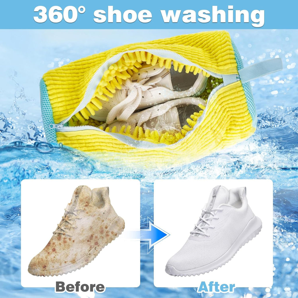 Shoe Washing Machine bag, Shoe Washing Bag, Versatile Shoe Laundry Bag, laundry Shoe Bag for Washer and Dryer, Reusable Sneaker Tennis Shoe Cleaner Kit