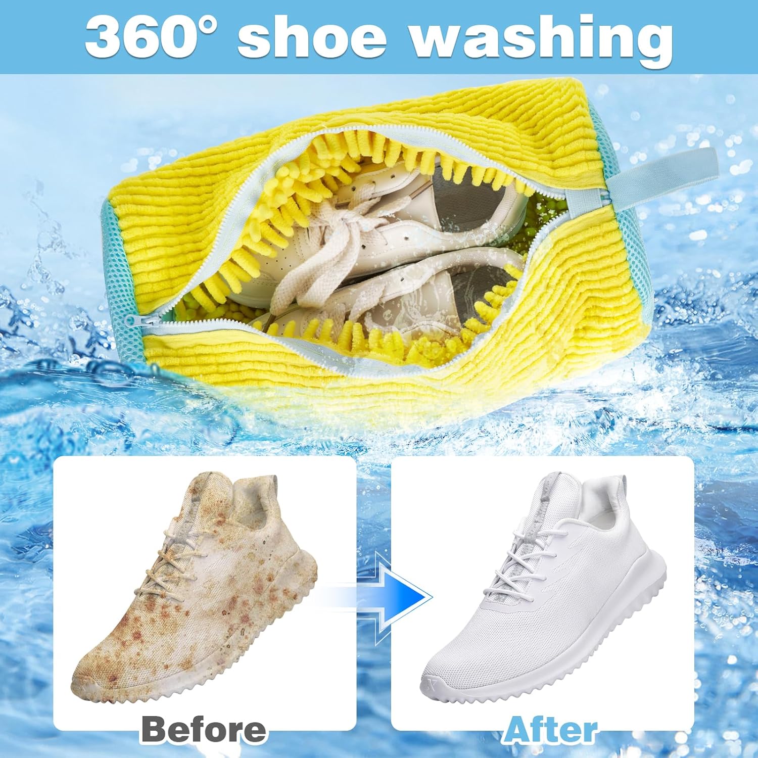 Shoe Washing Machine bag, Shoe Washing Bag, Versatile Shoe Laundry Bag, laundry Shoe Bag for Washer and Dryer, Reusable Sneaker Tennis Shoe Cleaner Kit
