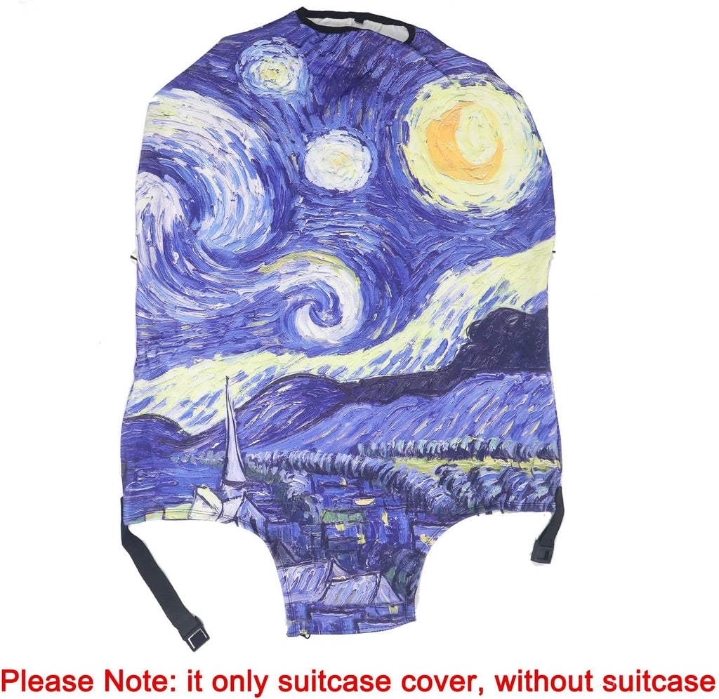 MosaiRudo Thicker Luggage Cover Elastic Suitcase Cover Protector Fits 18-32 Inch Suitcase Travel Accessories (Starry Sky, S)