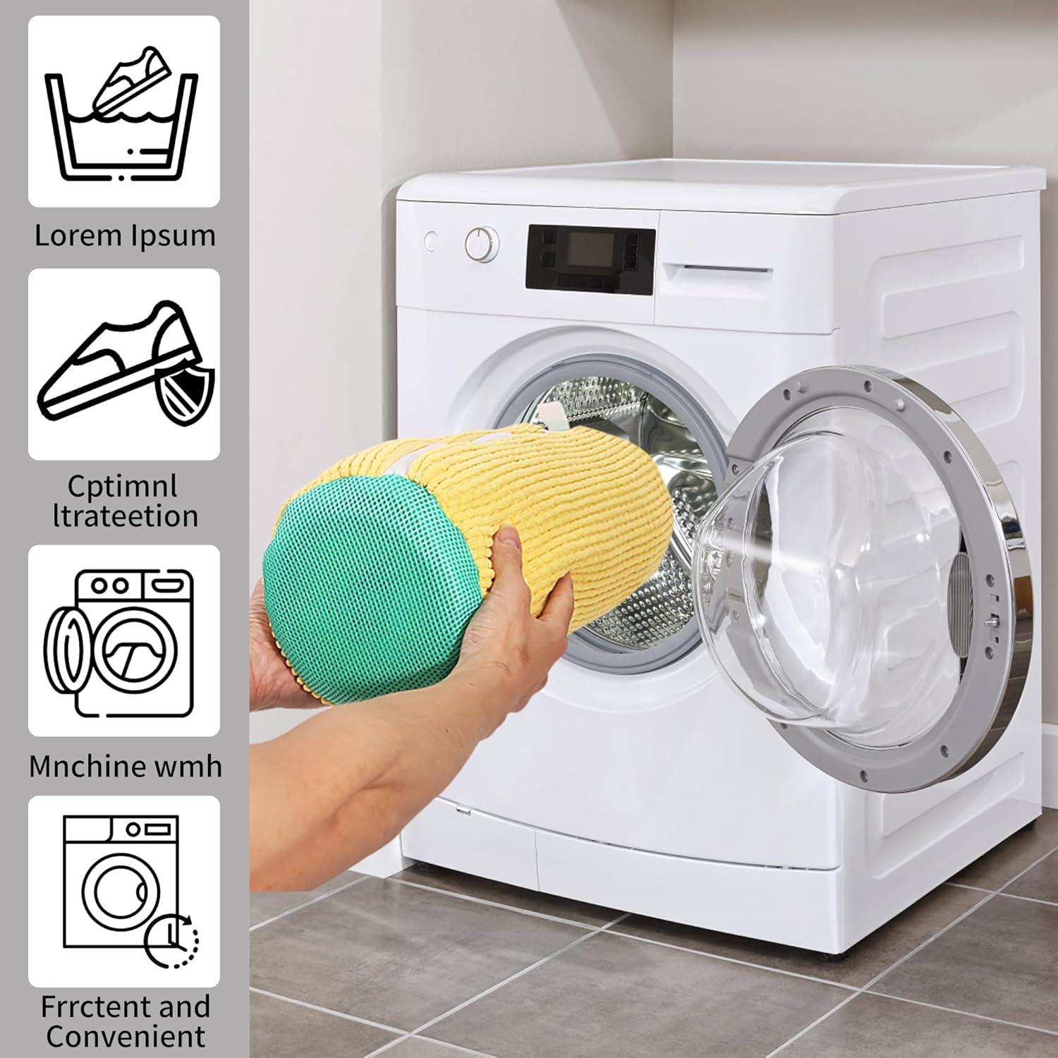 Shoe Washing Bag for Washing Machine, Laundry Shoe Bag for Washer and Dryer, Reusable Shoe Bag, Sneaker Washing Machine Bag (Yellow 2pcs)
