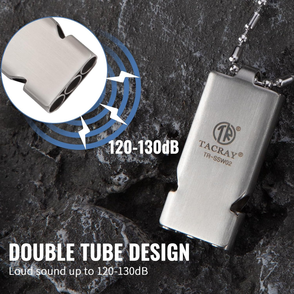 TACRAY Emergency Whistles Lifeguard Safety Whistle with Neck Chain and Keychain for Outdoor Camping Hiking