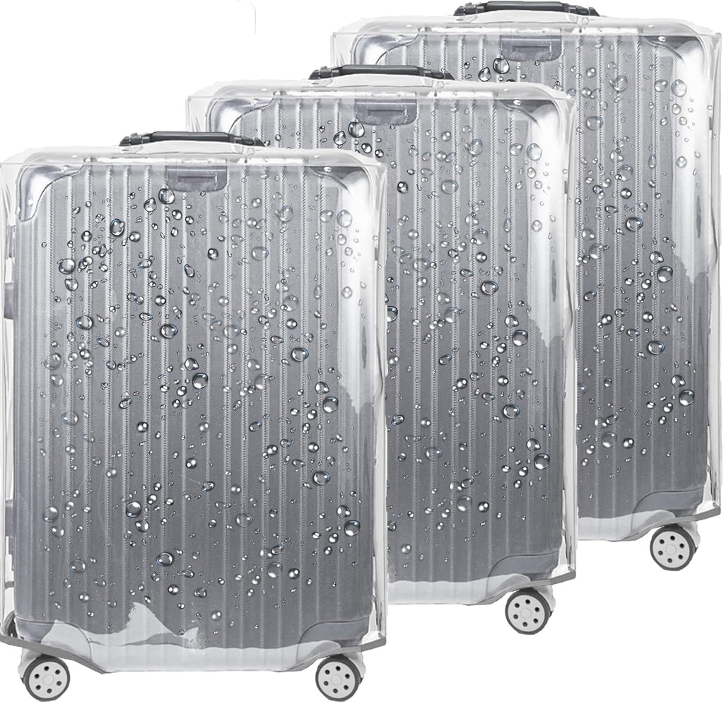 3 PCS PVC Luggage Protector Covers for TSA Approved 20/24/28 Inch Full Clear Suitcase Cover Protector Transparent Luggage Protective Cover Set Full Clear