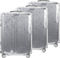 3 PCS PVC Luggage Protector Covers for TSA Approved 20/24/28 Inch Full Clear Suitcase Cover Protector Transparent Luggage Protective Cover Set Full Clear