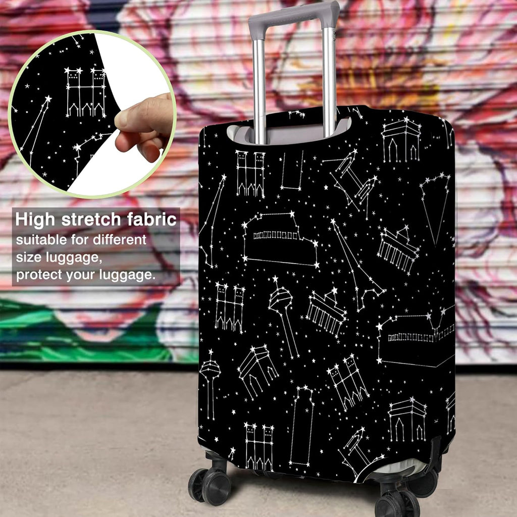 Travel Luggage Cover Suitcase Protector Fits 18-32 Inch Wheel Covers PatternedTravel Related Items Flower Luggage Protector Elastic M