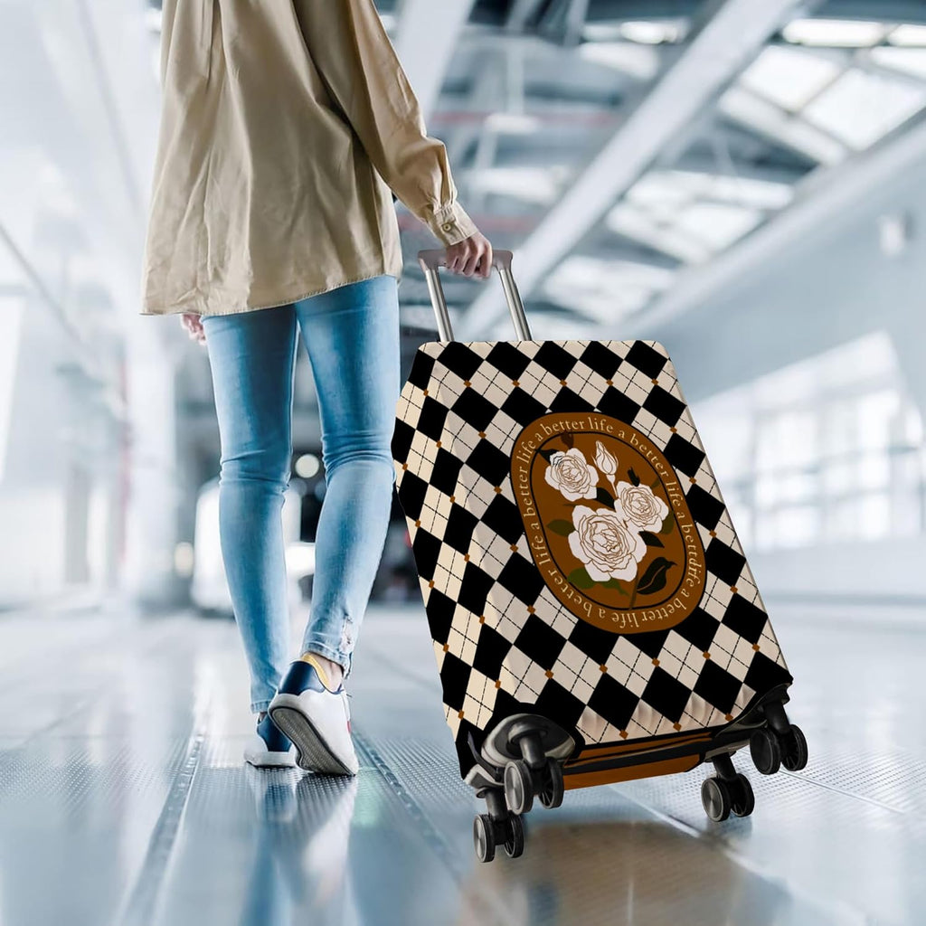 Travel Luggage Cover Suitcase Protector Fits 18-32 Inch Wheel Covers PatternedTravel Related Items Flower Luggage Protector Elastic XL