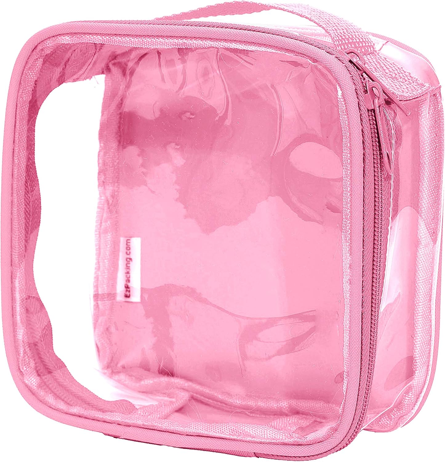 EzPacking Clear TSA Approved 3-1-1 Travel Toiletry Bag for Carry On/Quart Size Transparent Liquids Pouch for Airport Security & Carry On (Rose)