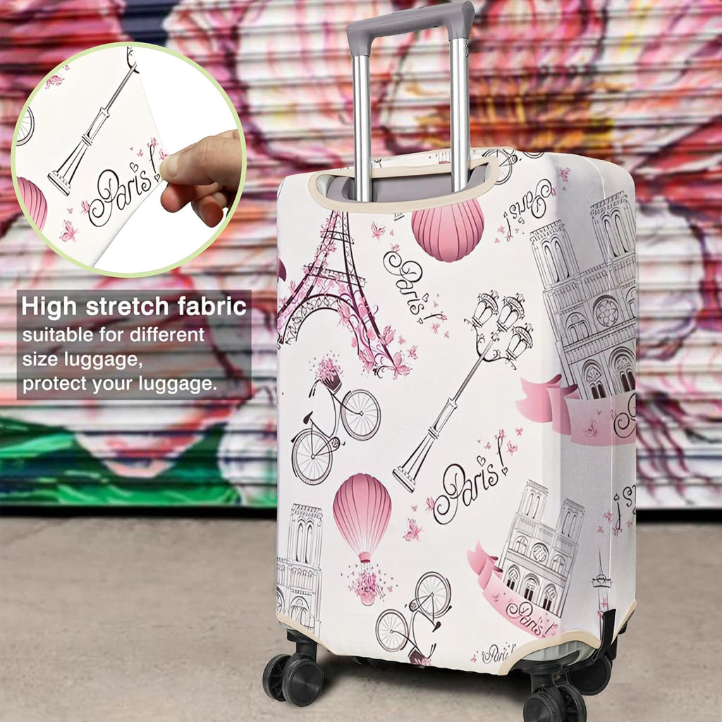 Travel Luggage Cover Suitcase Protector Fits 18-32 Inch Wheel Covers PatternedTravel Related Items Flower Luggage Protector Elastic M