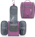 Narwey Small Hanging Toiletry Bag Women Travel Makeup Bag Organizer Toiletries Bag for Travel Size Essentials Accessories Cosmetics (Medium, Dark Purple)