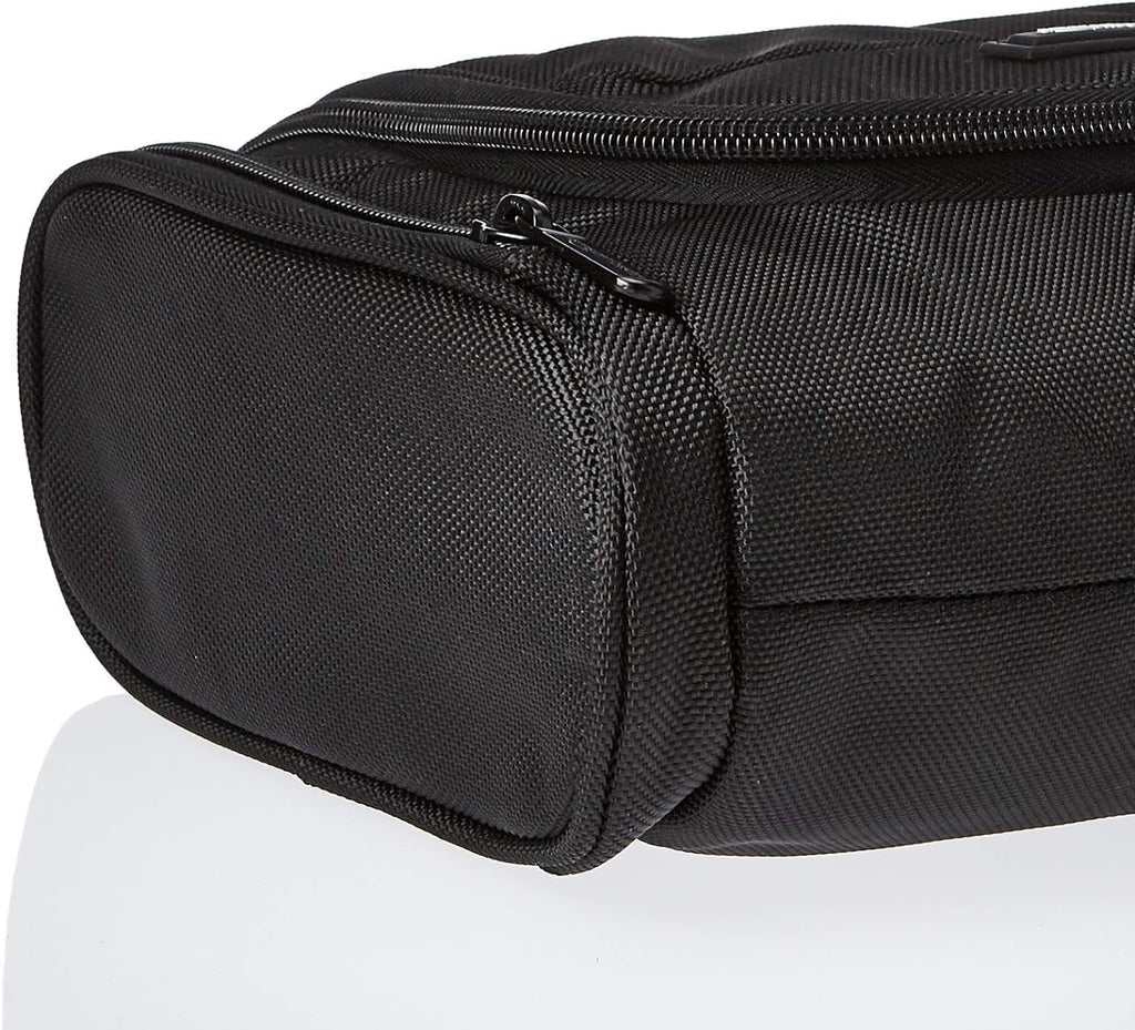 Basics Travel Toiletry Bag for Men and Women, Hanging Toiletry Bag, Dopp Kit with 2 Side Pockets, Multiple Interior Pockets, Durable 1680D Polyester, Handles Bathroom Spills/Splashes, Black