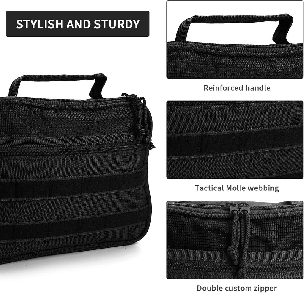 Travel Toiletry Bag for Men and Women, Hanging Travel Toiletries Organizer Dopp Kit, Toiletry Shaving Hygiene Bag, Durable Bathroom Essentials Men's Toiletry Bag for Short Trips & Camping - Black