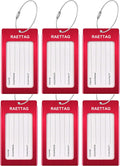 Luggage Tags Metal Suitcase Tags Travel Bag ID Identifier Luggage Tag (Red 6-Pack)