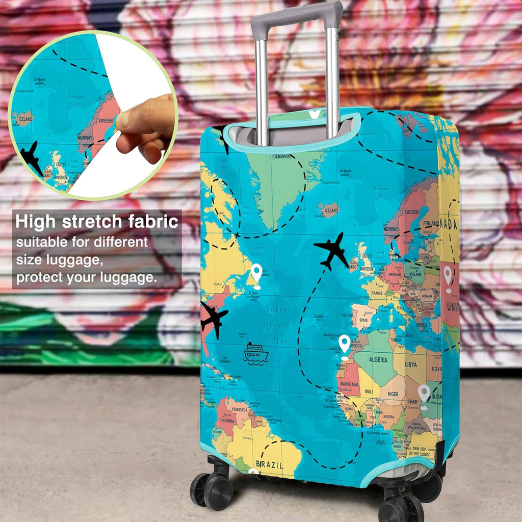 Travel Luggage Cover Suitcase Protector Fits 18-32 Inch Wheel Covers PatternedTravel Related Items Flower Luggage Protector Elastic XL