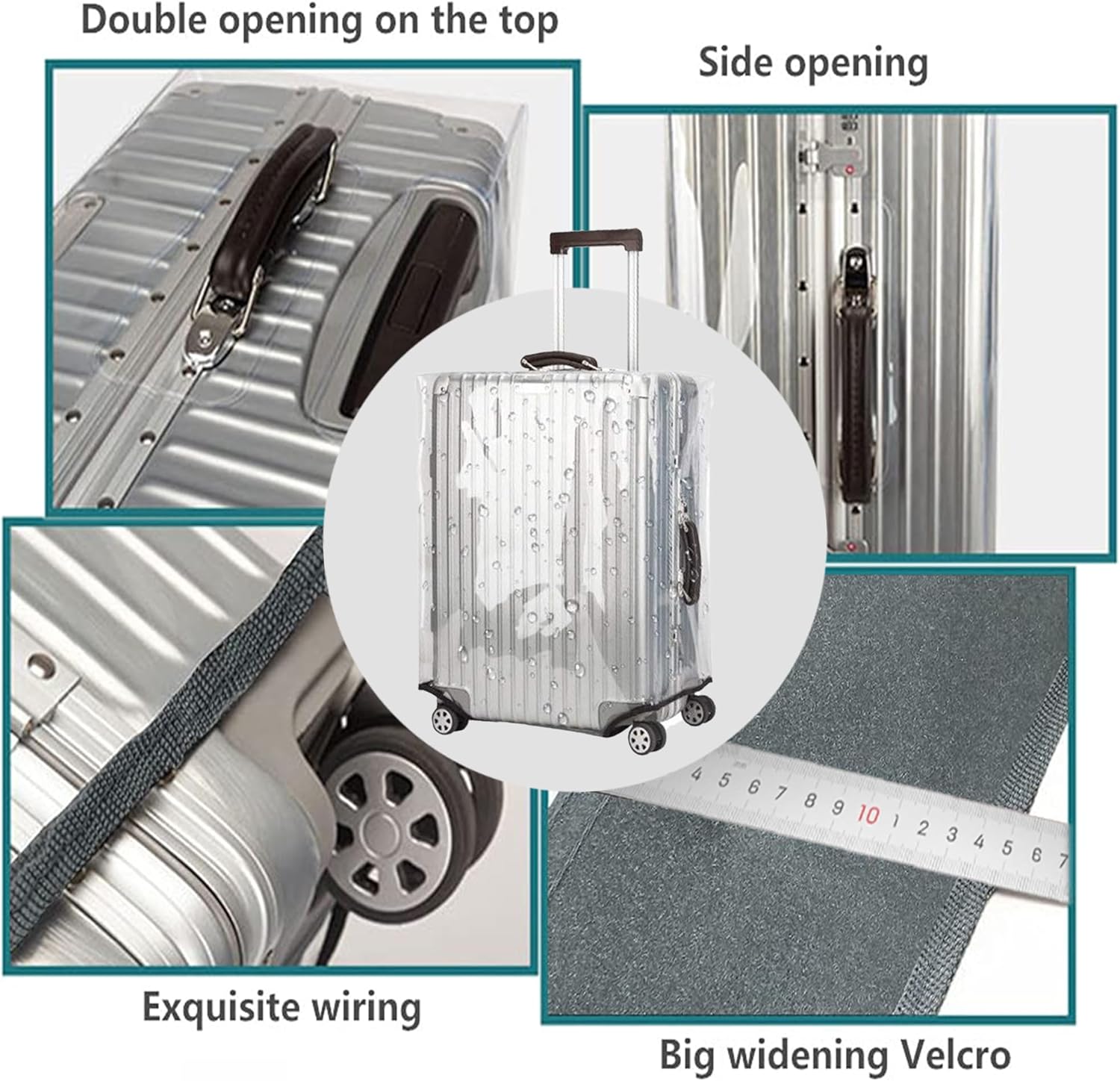 30 Inch Clear PVC Luggage Cover Protectors Suitcase Covers for Luggage Thickened suitcase protective cover for Wheeled Suitcase Suitable for 30"