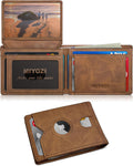 Airtag Wallet for Men,with Cash Pocket 2 ID Window 13 Cards,Slim Leather Wallet Front Pocket Card Holder RFID Blocking with Gift Box