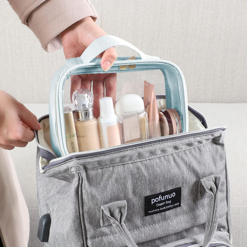 PACKISM TSA Approved Toiletry Bag, 3 Pack Clear Makeup Bags with Handle Large Opening, Clear Toiletry Bags Fit Carry-on Travel Essentials, Quart-sized Travel Bags for Toiletries, Multicolor