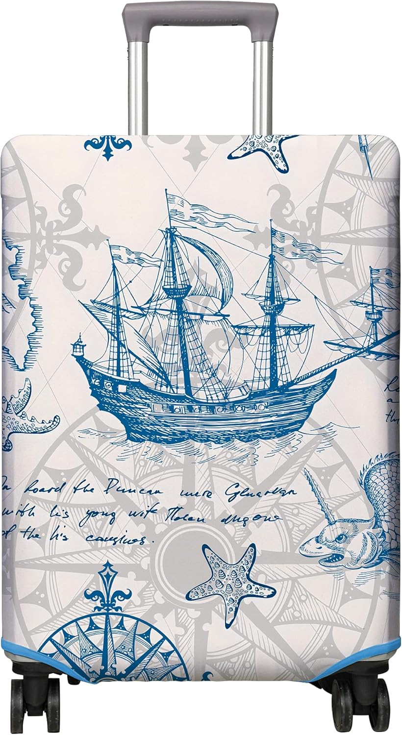 Travel Luggage Cover Suitcase Protector Fits 18-32 Inch Wheel Covers PatternedTravel Related Items Flower Luggage Protector Elastic S