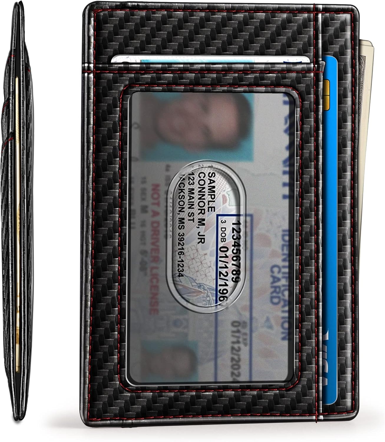 BULLIANT Slim Wallet, Skinny Minimal Thin Front Pocket Wallet Card Holder For Men 7Cards 3.15"x4.5",Gift-Boxed