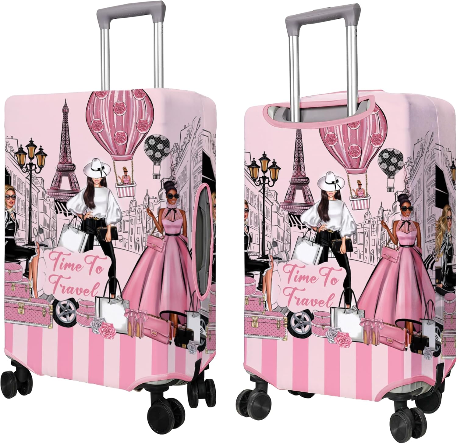 Travel Luggage Cover Suitcase Protector Fits 18-32 Inch Wheel Covers PatternedTravel Related Items Flower Luggage Protector Elastic L