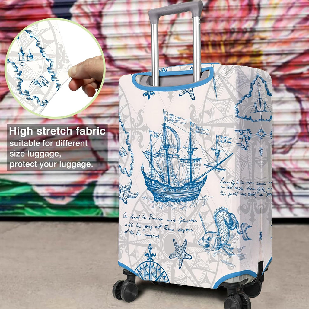 Travel Luggage Cover Suitcase Protector Fits 18-32 Inch Wheel Covers PatternedTravel Related Items Flower Luggage Protector Elastic XL