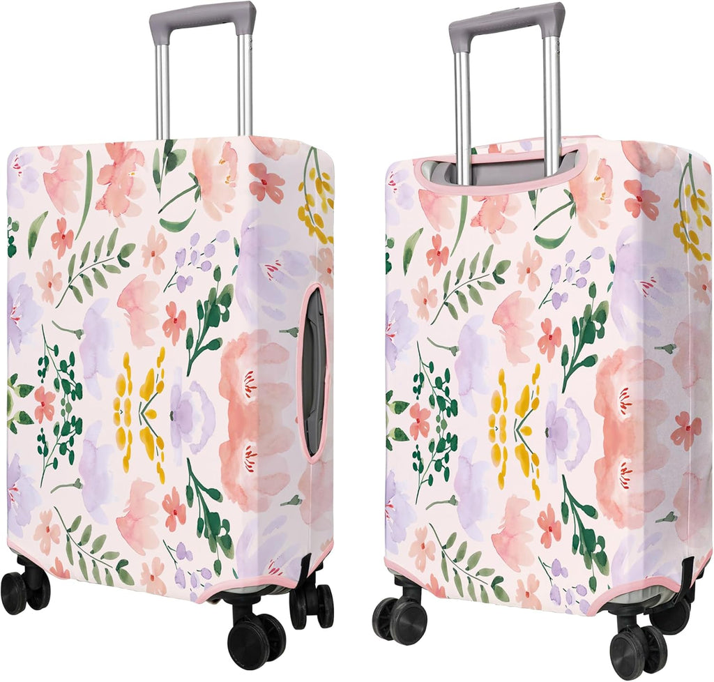 Travel Luggage Cover Suitcase Protector Fits 18-32 Inch Wheel Covers PatternedTravel Related Items Flower Luggage Protector Elastic S