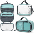 Toiletry Bag Kit Set: Hanging Travel Toiletry Bag + 311 TSA Cosmetic Liquid Bag + Ultralight Accessory Organizer Pouch