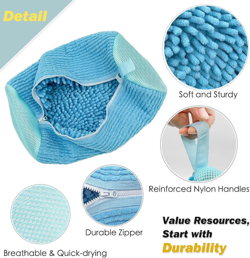 Shoe Washing Machine Bag,Laundry Shoe Bag for Washer and Dryer,Reusable Shoe Cleaning Bag for Sneakers,Tennis Shoes,With Self-locking Zipper, Microfiber Inside,Include Shoes Storage Bag