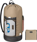 BALEINE 150L Laundry Bag Backpack, 900D Oxford Fabric Large Travel Laundry Bags with Shoulder Straps and 2 Mesh Pockets for College Dorm, Apartment, Laundromat (Khaki, 150L)
