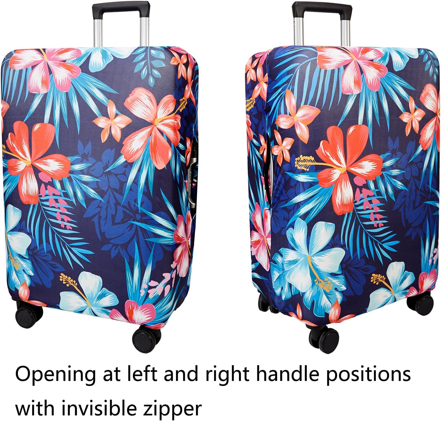 WUJIAONIAO Travel Luggage Cover Baggage Suitcase Protector Fit for 18-32 Inch Luggage (L (for 25-28 inch luggage), Flower)