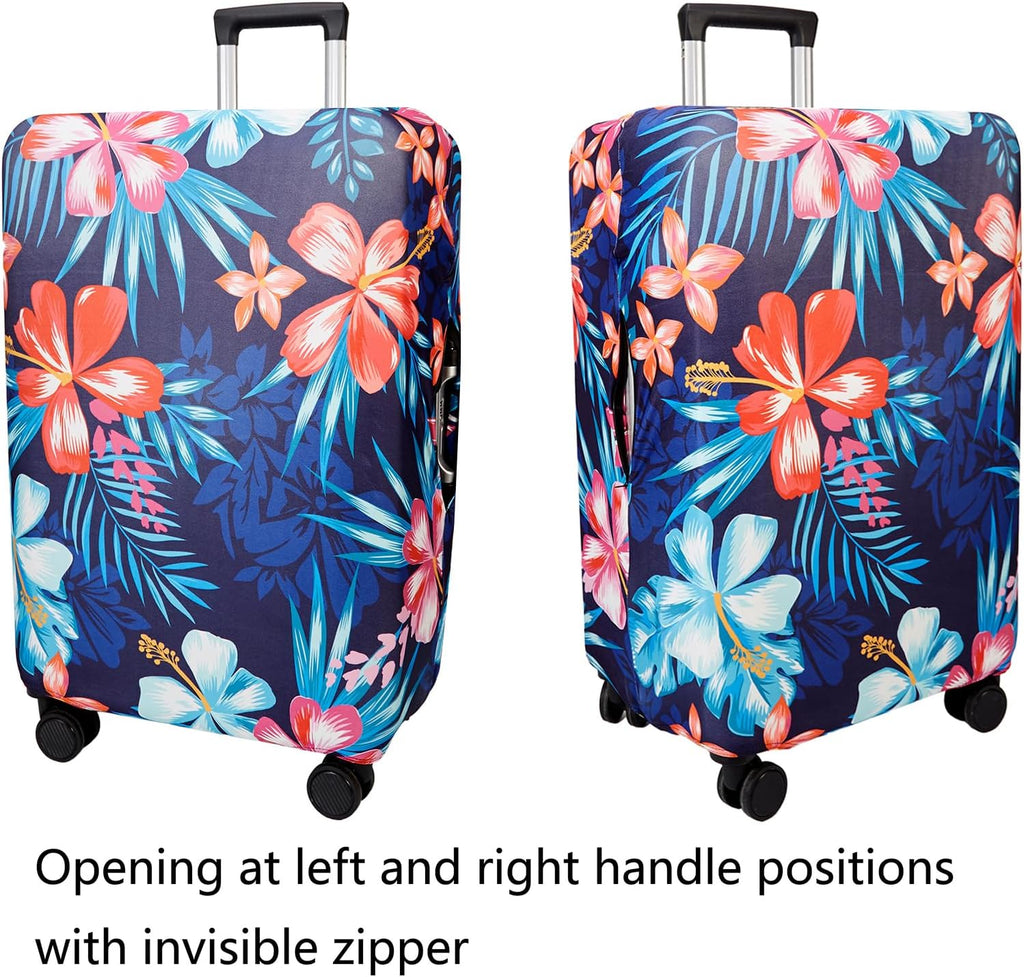 WUJIAONIAO Travel Luggage Cover Baggage Suitcase Protector Fit for 18-32 Inch Luggage (XL (for 29-32 inch luggage), Flower)