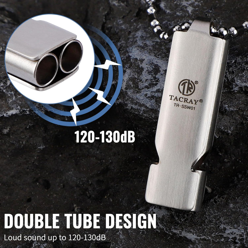 TACRAY Emergency Whistles Lifeguard Safety Whistle with Neck Chain and Keychain for Outdoor Camping Hiking