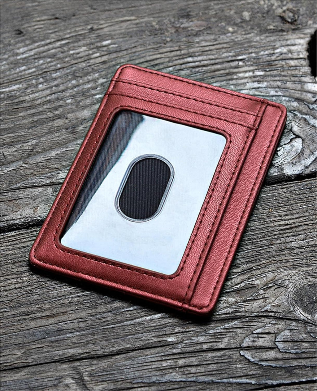 Buffway Slim Minimalist Front Pocket RFID Blocking Leather Wallets for Men and Women - Sand Rose Gold