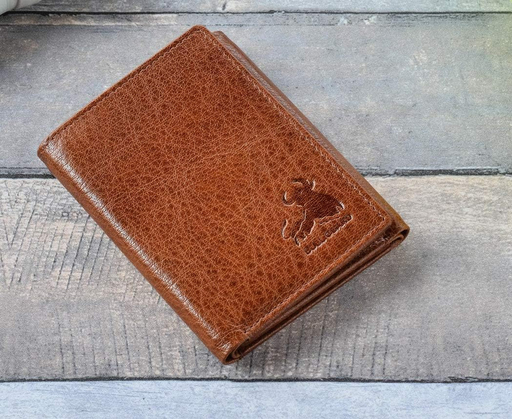 BULL GUARD Leather Trifold Wallets For Men with ID and RFID Blocking Great For Work, Sports, Outdoors