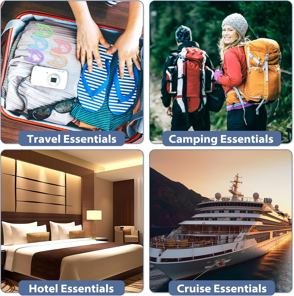 36 Pcs Travel Hangers Portable Foldable Travel Hanger Organizer, Plastic Cruise Ship Essentials Clothes Folding Hangers for Camping Flying RV Europe Vacation Essentials Suitcase, Pastel Multi