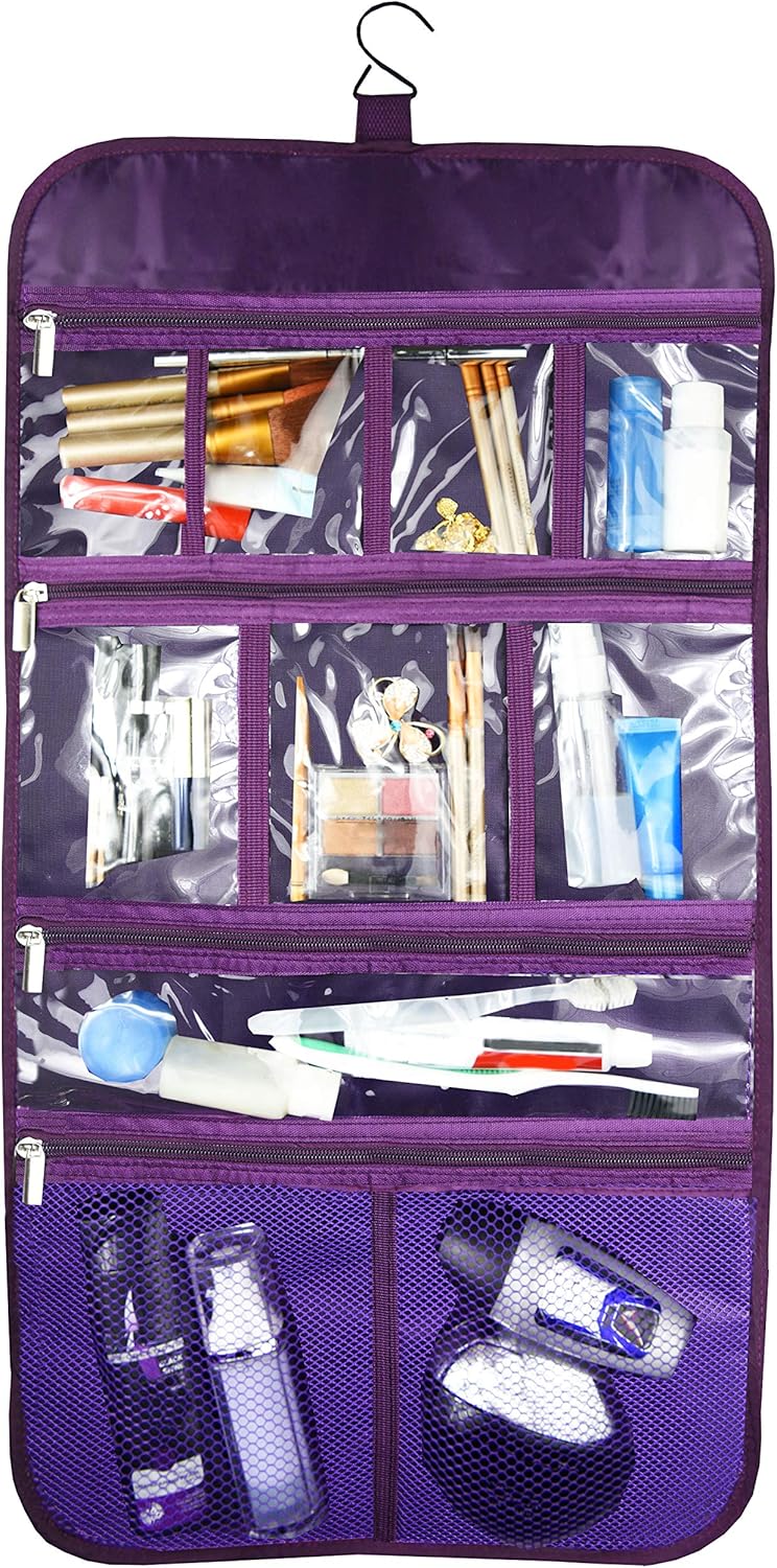 Freegrace Premium Hanging Toiletry Travel Bag - Cosmetic, Jewelry, Toiletry & Accessory Storage Organizer Bag, Large Size, Various Compartments