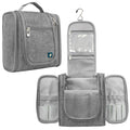 PAVILIA Toiletry Bag Travel Bag for Women Men, Hanging Cosmetic Organizer, Water Resistant Makeup Bag for Accessories Toiletries, Large Travel Essentials Kit (Grey)
