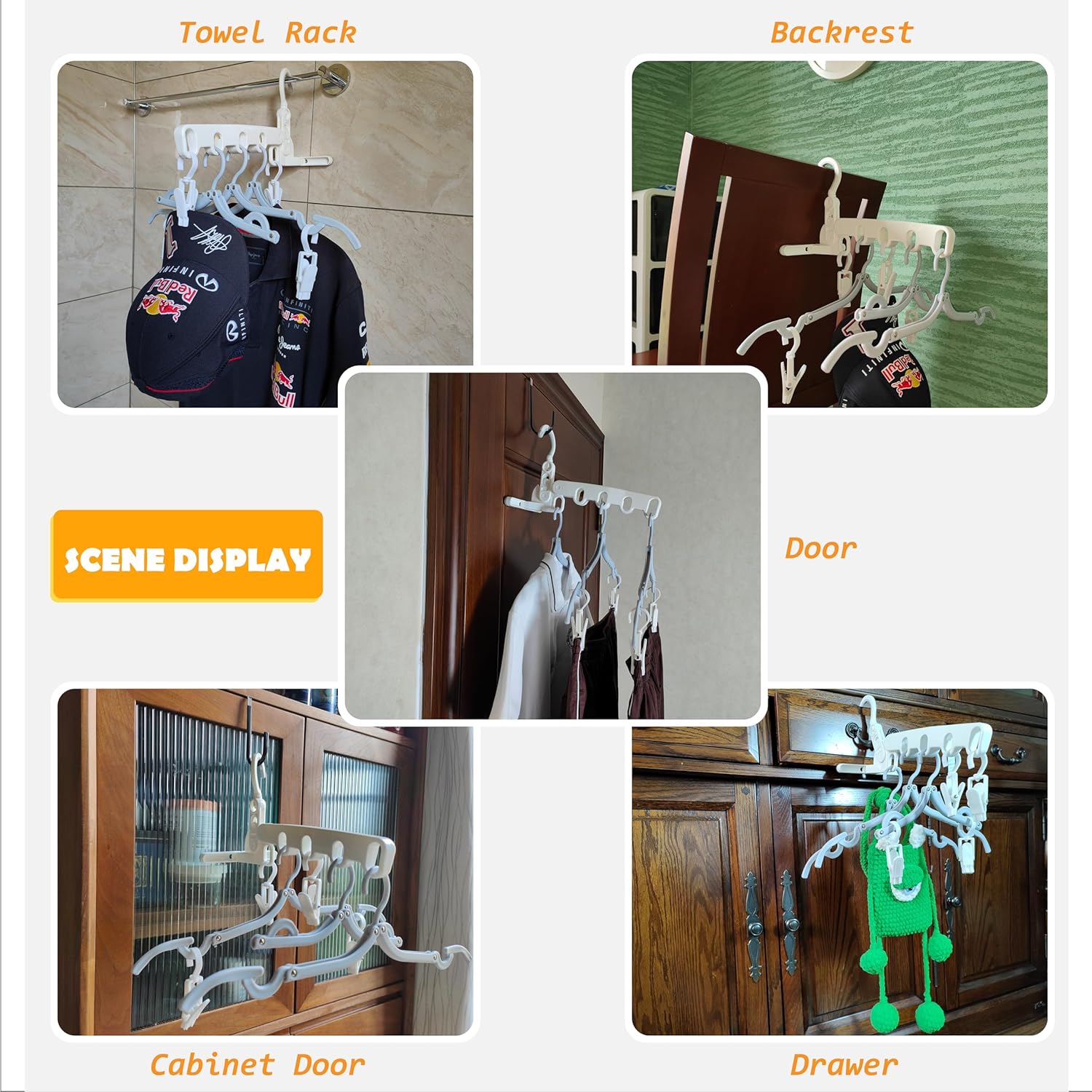 Over The Door Hooks Hanger,Foldable Portable Folding Hangers,Hanging Rack,Clips,Essentials for Cruise,Vacation,Camping,RV,Road Trip,Hotel,Business Travel, Student Apartment (Pink Box)